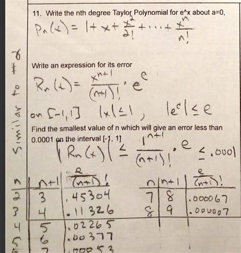 Solved Write The Nth Degree Taylor Polynomial For Ex About