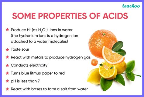 Acids And Its Properties Definition With Flowchart And Examples