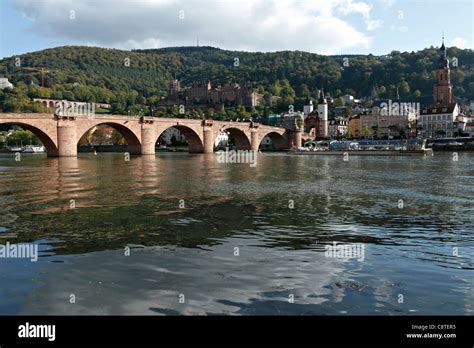 Karl Theodor Bridge And The Neckar River Heidelberg Baden Wuerttemberg