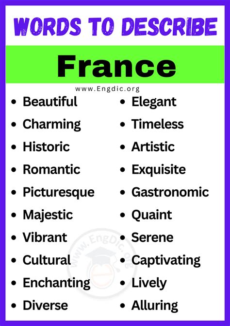 20 Best Words To Describe France Adjectives For France Engdic
