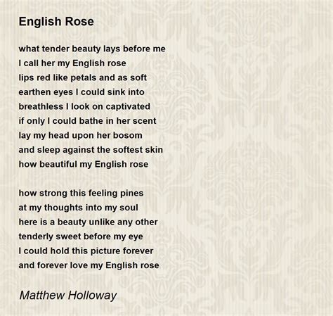 English Rose Poem By Matthew Holloway Poem Hunter Comments