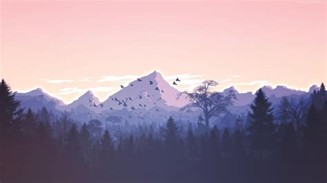 1366x768 Forest And Mountains Illustrations 1366x768 Resolution