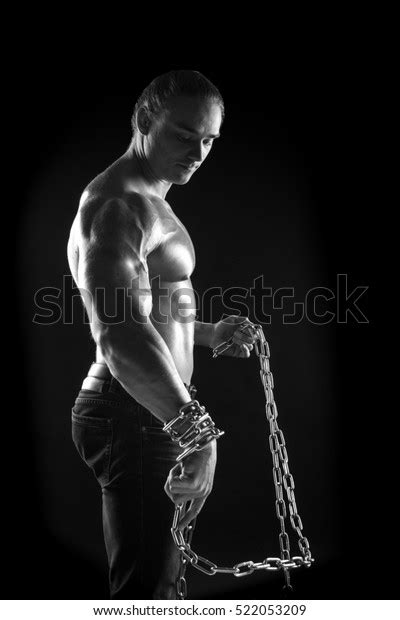 Blackandwhite Portrait Naked Torso Male Bodybuilder Stock Photo Shutterstock