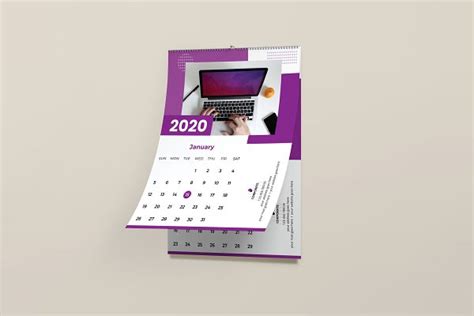 Desk Calendar Design Template 2020 Creative Illustrator Templates