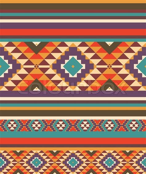 Seamless Colorful Navajo Pattern Stock Vector Colourbox