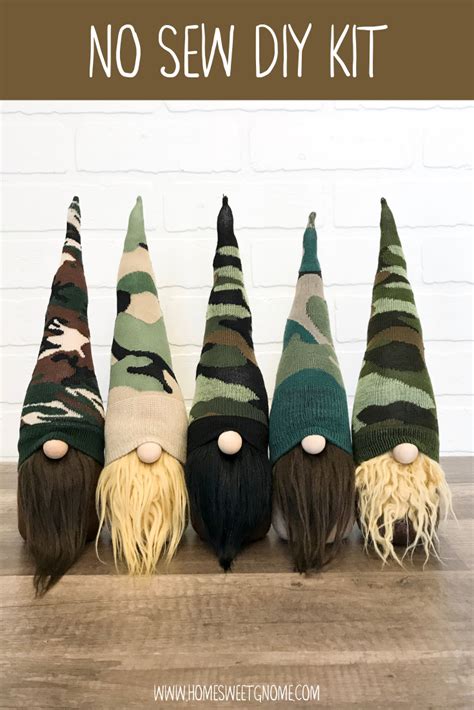 Camo Hunter Gnome Making Kits Make Your Own Gnomes With Our No Sewing