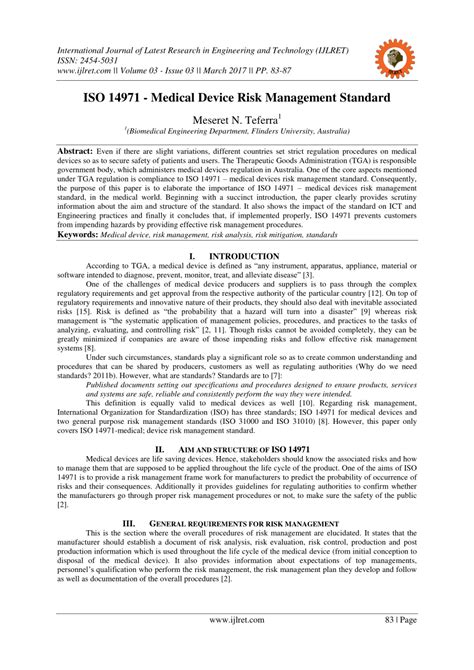 Additionally, iso 14971 provides a thorough explanation of terms and. (PDF) ISO 14971-Medical Device Risk Management Standard