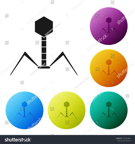 Black Bacteria Bacteriophage Icon Isolated On Stock Vector Royalty