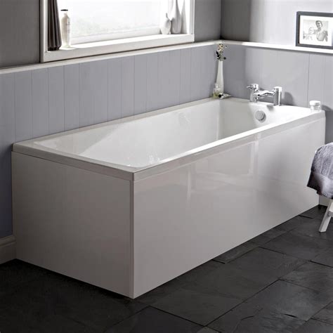 Nuie Linton Square Single Ended Bath with Front + End Panels at ...