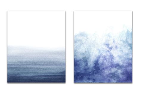 Navy Blue Ombre Watercolor Ombre Background Blue Ombre Watercolor