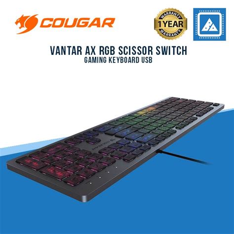 Cougar Vantar Ax Rgb Scissor Switch Gaming Keyboard Usb Pink