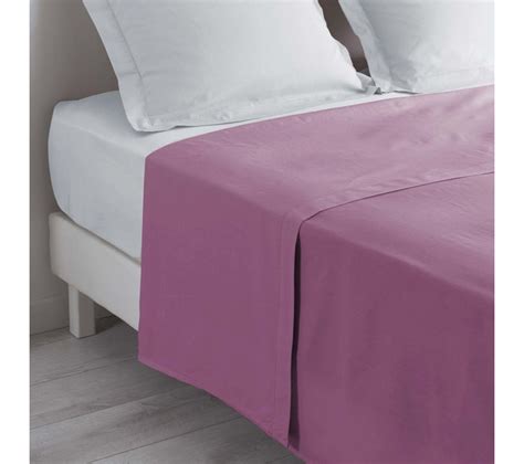 Drap Plat Lit 2 Personnes 240 X 300 Cm 100 Coton 57 Fils Couleur