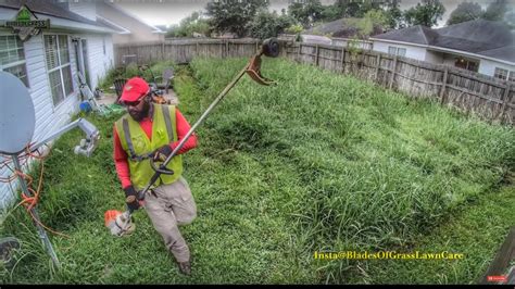 Mowing A Overgrown Backyard Mowing Tall Grass Real Time And Sounds