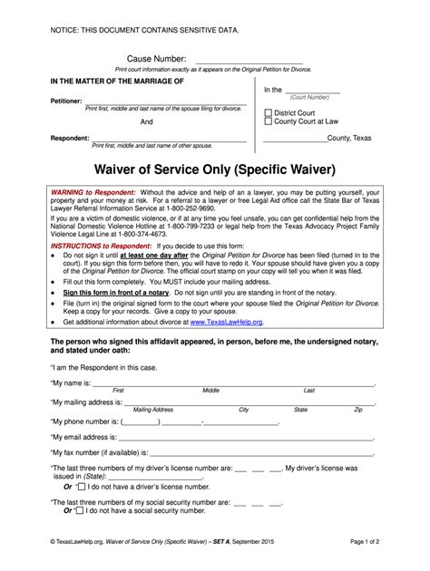 Waiver Application For Divorce Format Fill Out And Sign Printable Pdf