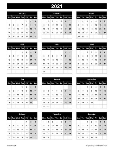 2021 Calendar In Excel By Week Calendar Printables Free Blank