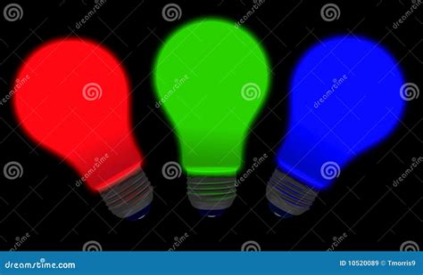 Red Green Blue Bulbs Stock Illustration Illustration Of Lamp 10520089