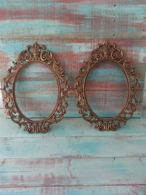 Vintage Brass Frames Brass Frames Brass Oval Frames Ornate Etsy