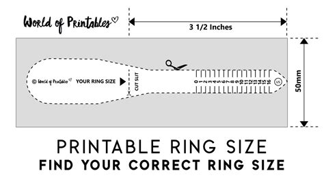 Printable Ring Sizer Strip Womens
