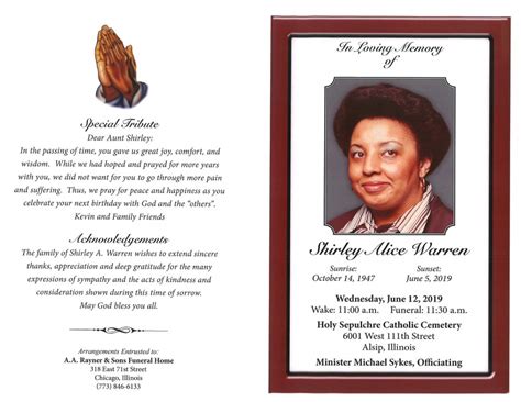 Shirley Alice Warren Obituary | AA Rayner and Sons Funeral Home