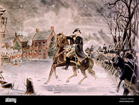 La Batalla De Trenton El General George Washington A Caballo 25 De Diciembre De 1776