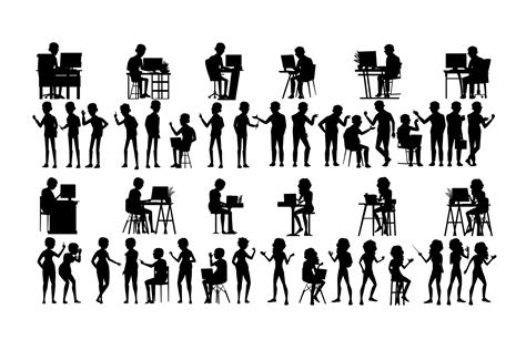 Business People Silhouette Set Vector Graphic By Pikepicture