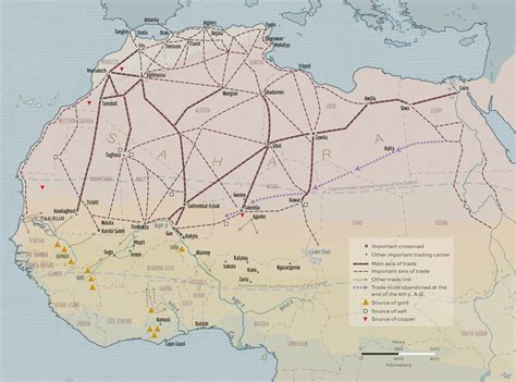 Gold Road Trade Routes Map Center For African Studies