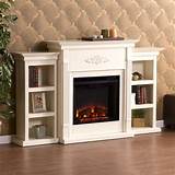 Images of White Electric Fireplace With Shelves