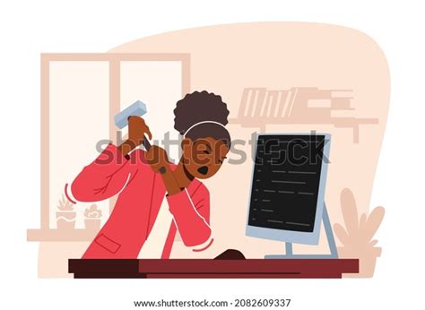 Woman Smashing Computer Images Stock Photos Vectors Shutterstock