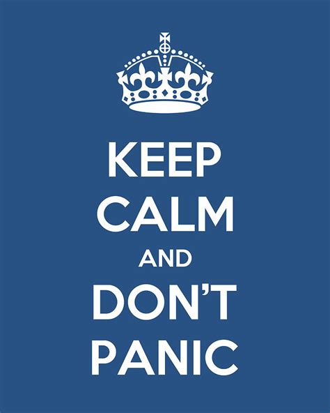 Keep Calm And Dont Panic Digital Art By Edit Voros Pixels