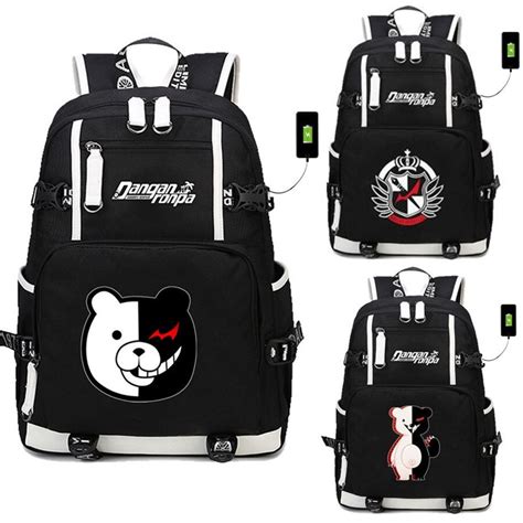 Anime Danganronpa Dangan Ronpa Monokuma Bear Usb Backpack Bags Laptop