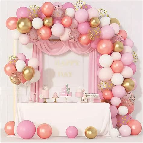 Pink And Gold Balloon Garland Kit In 2021 Bridal Shower Decorations