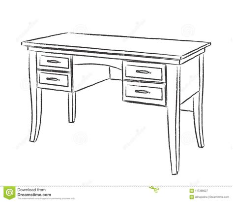 Desk Silhouette Antiques Vector Illustration Stock Vector