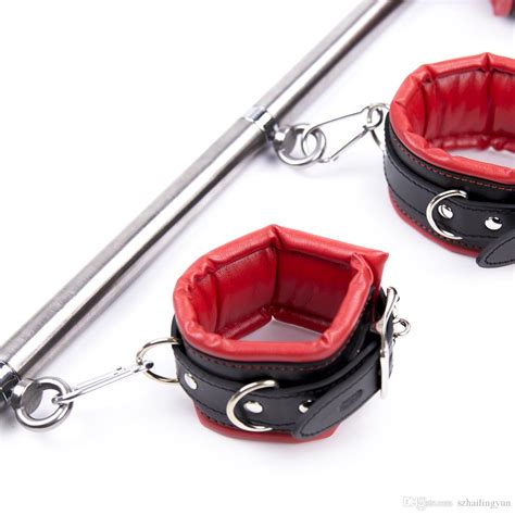 Heavy Duty Portable Detachable Steel Leg Spreader Bar Restraint System With Padded Leather Ankle