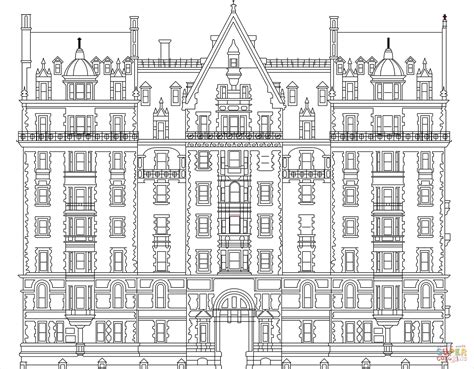 Dakota Apartments Building In New York Coloring Page Free Printable