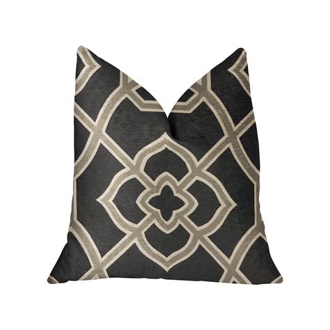 Black And Beige Luxury Throw Pillow 16in X 16in