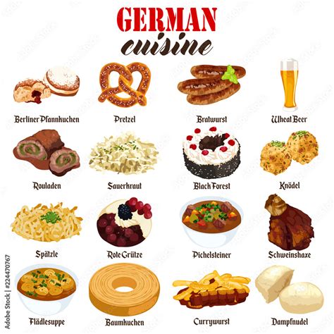 German Food Cuisine Illustration Stock Vector Adobe Stock