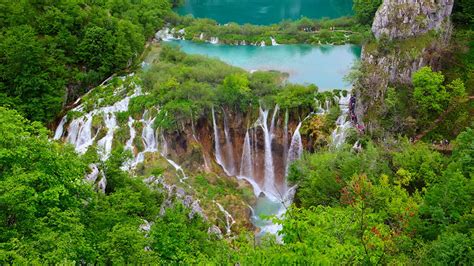 Croatia Plitvice Lakes National Park And Waterfall Around Nature Mountain Forest Landscape 4k Hd