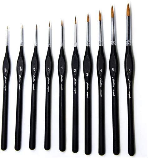 Detail Paint Brushes Set 10pcs Miniature Brushes For Fine Detailing