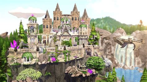 The Flying Castle 🏰 The Sims 4 Speed Build No Cc Youtube