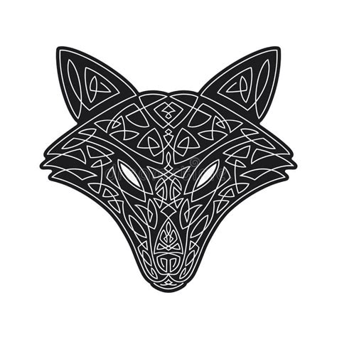 Fox Head Celtic Style T Shirt Typography Design Wild Animal Graphic
