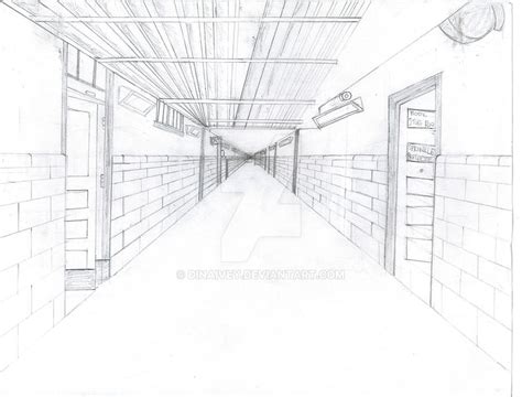 One Point Perspective Hallway By Dinaivey On Deviantart