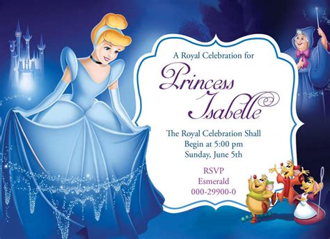 Disney Cinderella Birthday Invitation Card By Birthdayinviteshop On