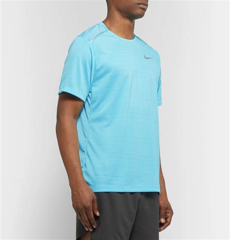 Nike Running Miler Breathe Dri Fit T Shirt Light Blue Nike Running
