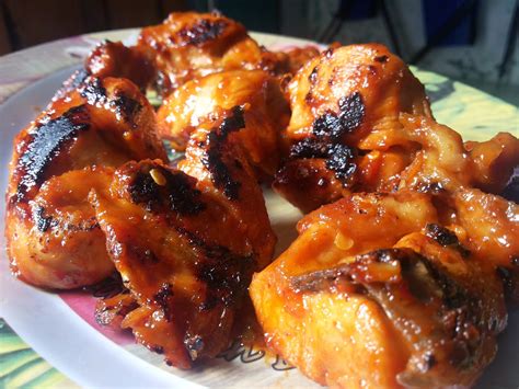 In java, the chicken is usually marinated with the mixture of kecap manis (sweet soy sauce) and coconut oil, applied with a brush during grilling. Ayam Bakar Teflon | Radja Masak