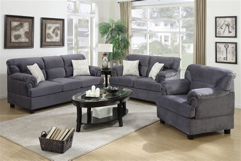 White split leather and leather match upholstery. Grey Wood Sofa Loveseat and Chair Set - Steal-A-Sofa ...