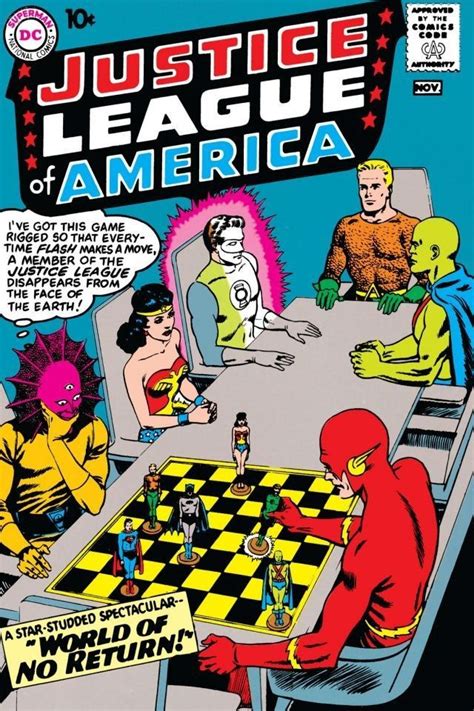An Old Comic Book Cover With The Title Justice League Of America
