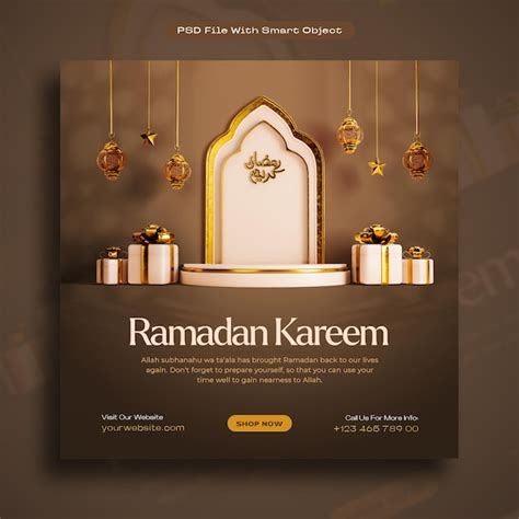 Free Psd Ramadan Mubarak Islamic Festival Social Media Post Template