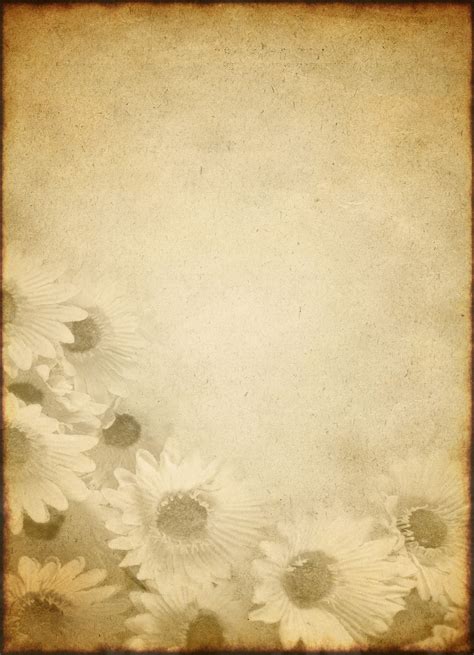 Old Paper Texture That Is Worn Faded And Has Floral Print