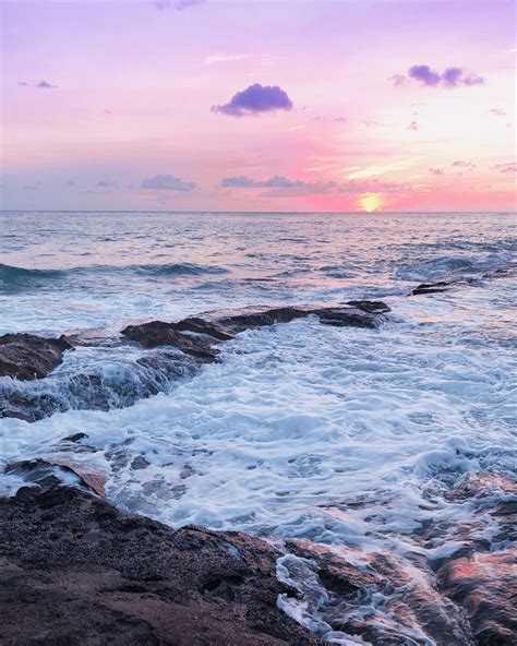 Oahu Sunsets View Aesthetic Wallpaper Ocean View