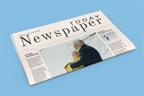 Folded Newspaper Mockup With Newspaper Design Mediamodifier